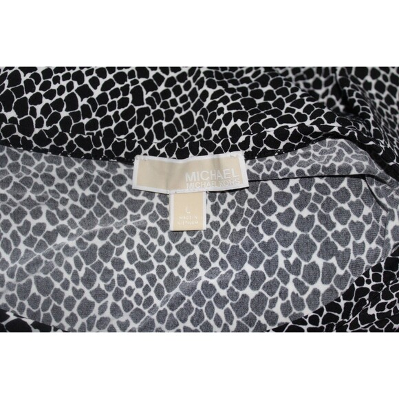 Michael Kors Tunic Black and White Leopard Print Sleeveless Woman's Large - Picture 5 of 5